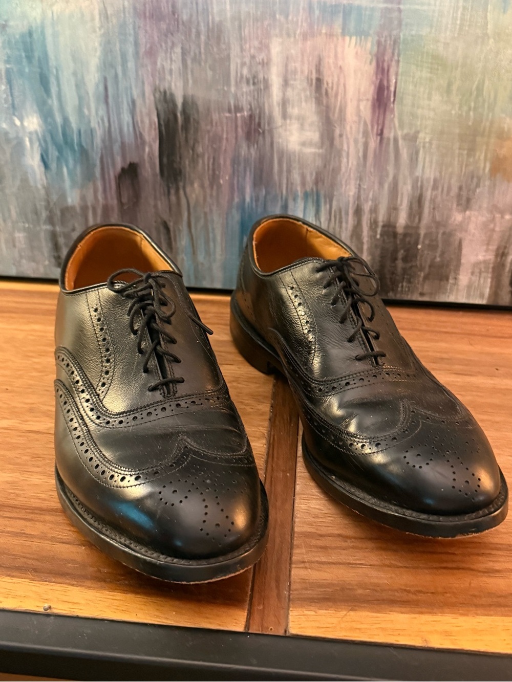 Allen Edmonds Chester Black Leather Wingtip Oxfords